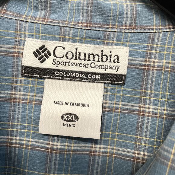 Columbia Men Short Sleeve Button Shirt Top Size XXL 2XL Cotton B369 -18 - Picture 5 of 11